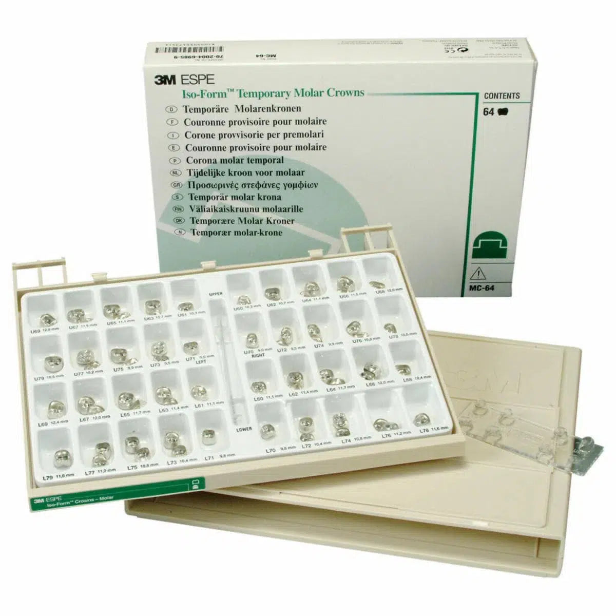 3M™ Iso-Form™ tin-zilver Noodkronen Molaren - Kronenset-Solventum-Sordent