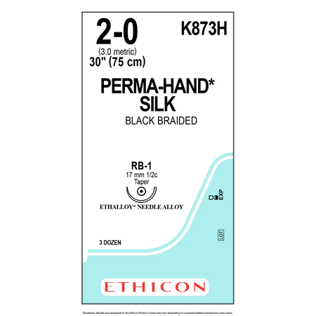 Ethicon Hechtzijde RB-1 / 17 mm / 2-0 / 75 cm Naald - K873H (36 st.)-Ethicon-Sordent