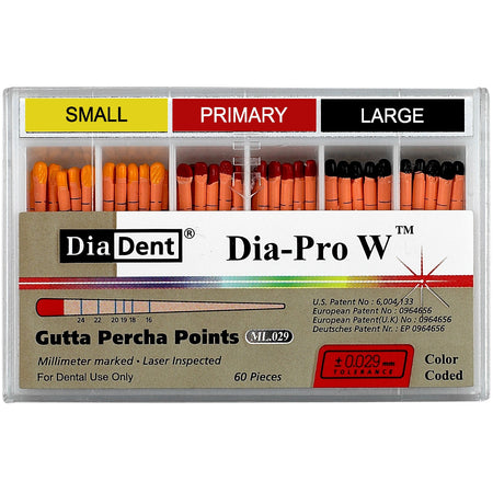 Dia-Pro W (mm-Gemarkeerd) Gutta Percha Points-DiaDent-Sordent