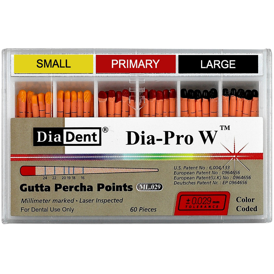 Dia-Pro W (mm-Gemarkeerd) Gutta Percha Points-DiaDent-Sordent