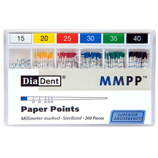 DiaDent (mm-Gemarkeerd) Paper Points - ISO Maten/.02 Taper-DiaDent-Sordent