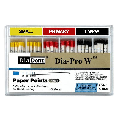 Dia-Pro W (mm-Gemarkeerd) Paper Points-DiaDent-Sordent