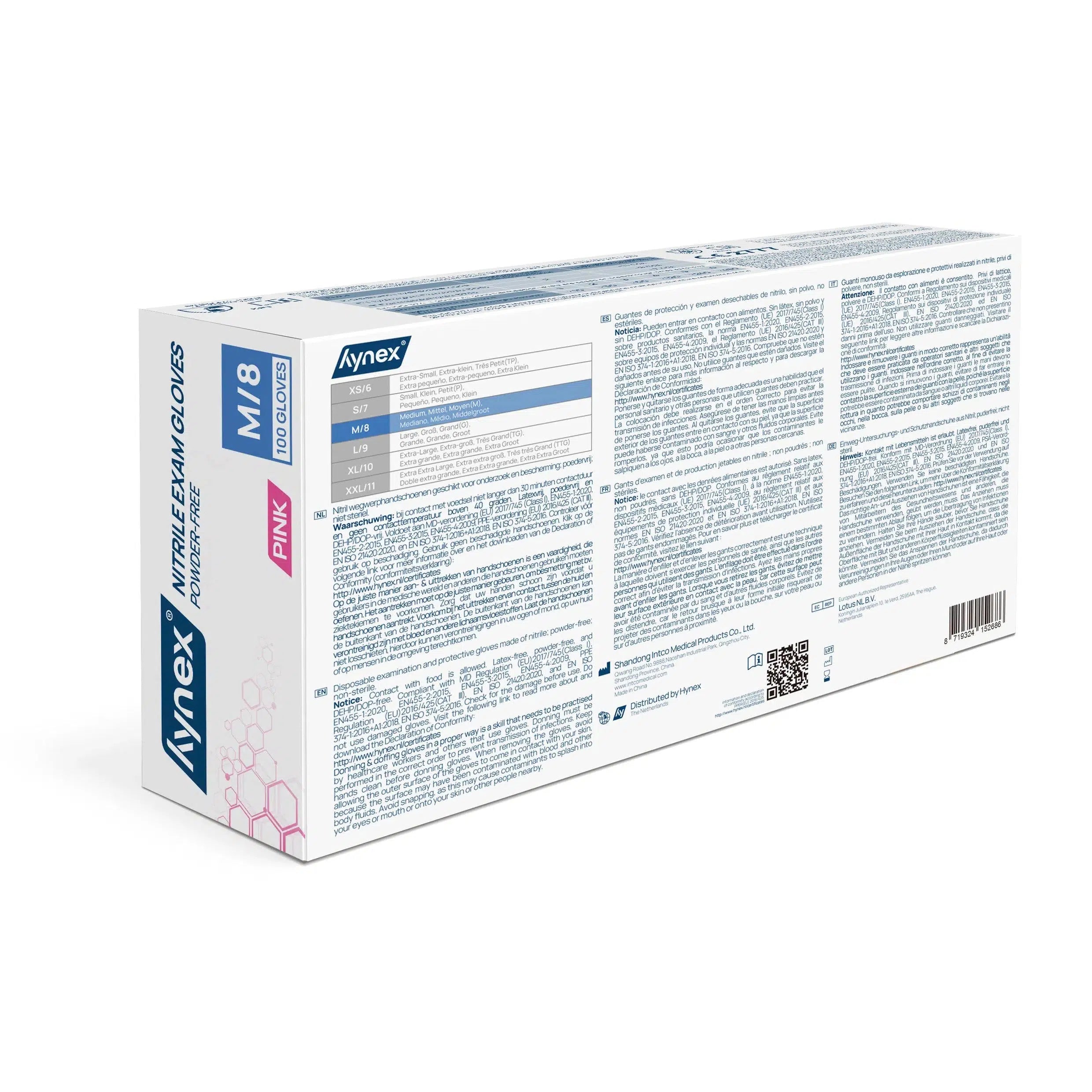 3.5 g - INTCO Nitril handschoen poedervrij Roze (100 st.)-Disposables-INTCO-Sordent