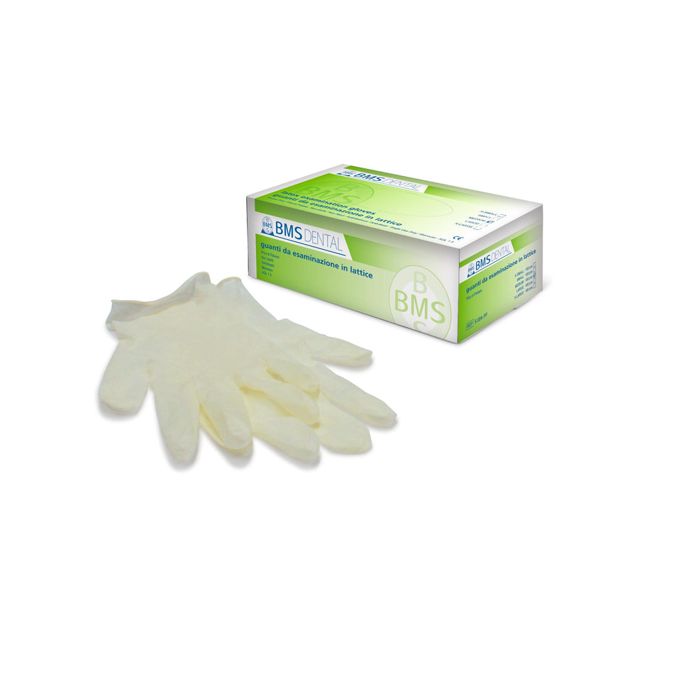 BMS Dental Latex Handschoenen Poedervrij Wit (100 st.)-Disposables-BMS Dental-Sordent