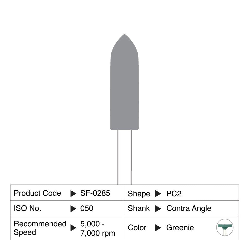 Shofu Greenie Polishing PC2 Cilinder met punt CA 050 (12 st.)-Shofu-Sordent