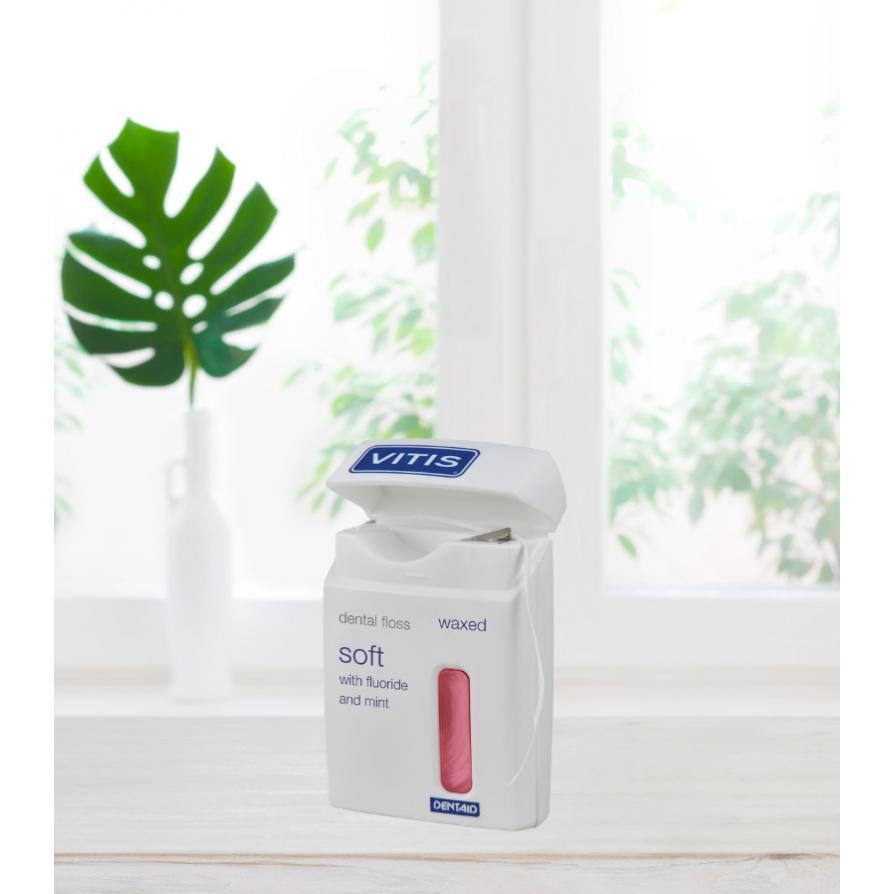 Vitis® Flossdraad Soft Expanding - Waxed - Mint - Roze (50 m)-Dentaid-Sordent