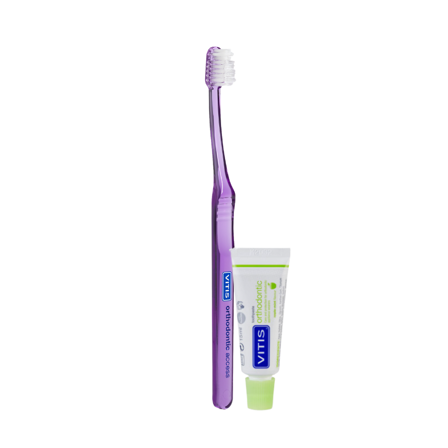 Vitis® Orthodontic Tandenborstel met Vitis® Ortho tandpasta 15 mL-Dentaid-Sordent