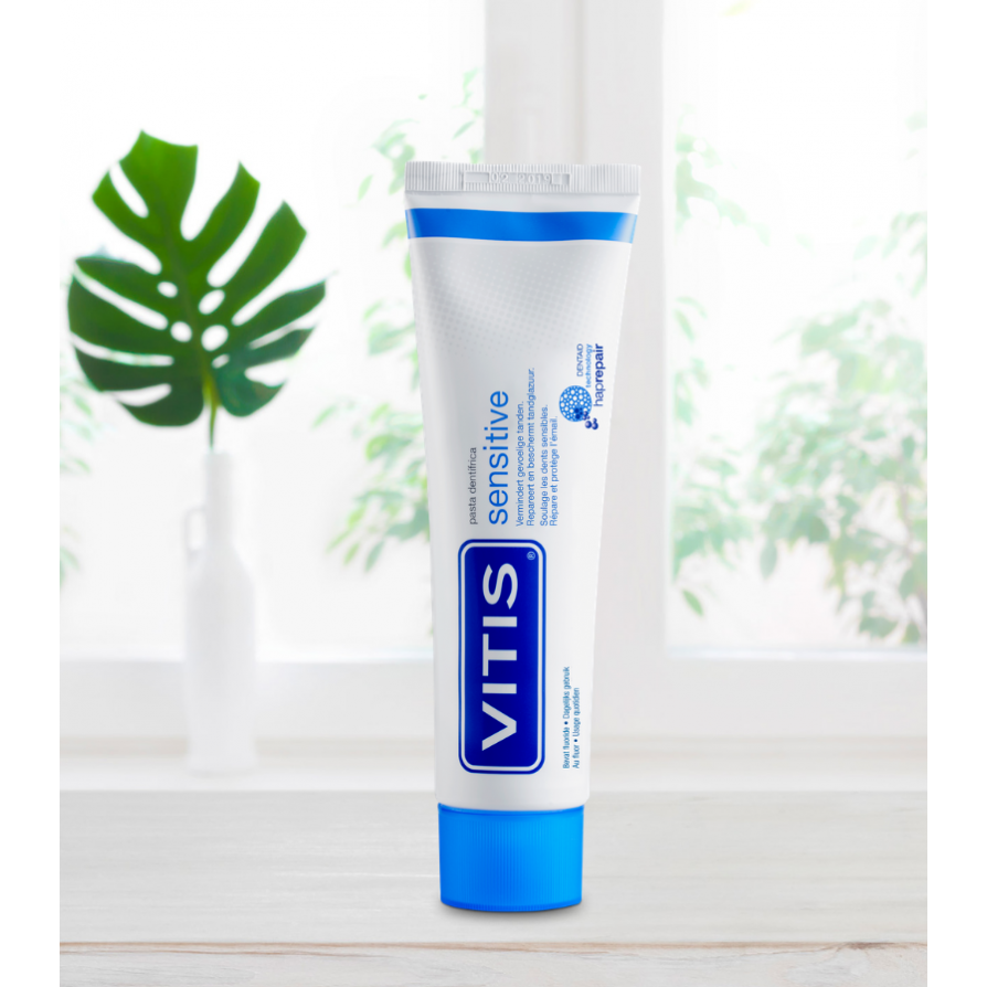 Vitis® Sensitive Tandpasta met Haprepair technologie® (75 mL)-Dentaid-Sordent