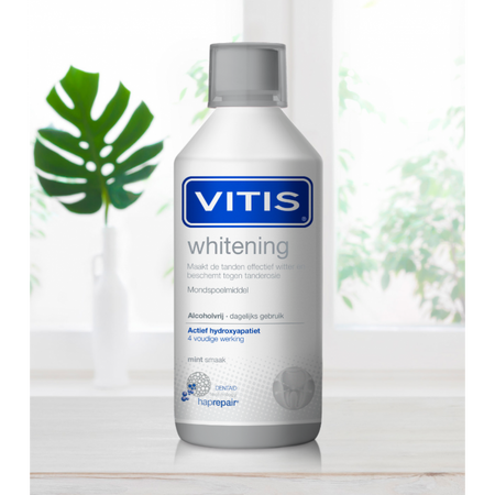 Vitis® Whitening Mondspoelmiddel met Haprepair technologie® (500 mL)-Dentaid-Sordent