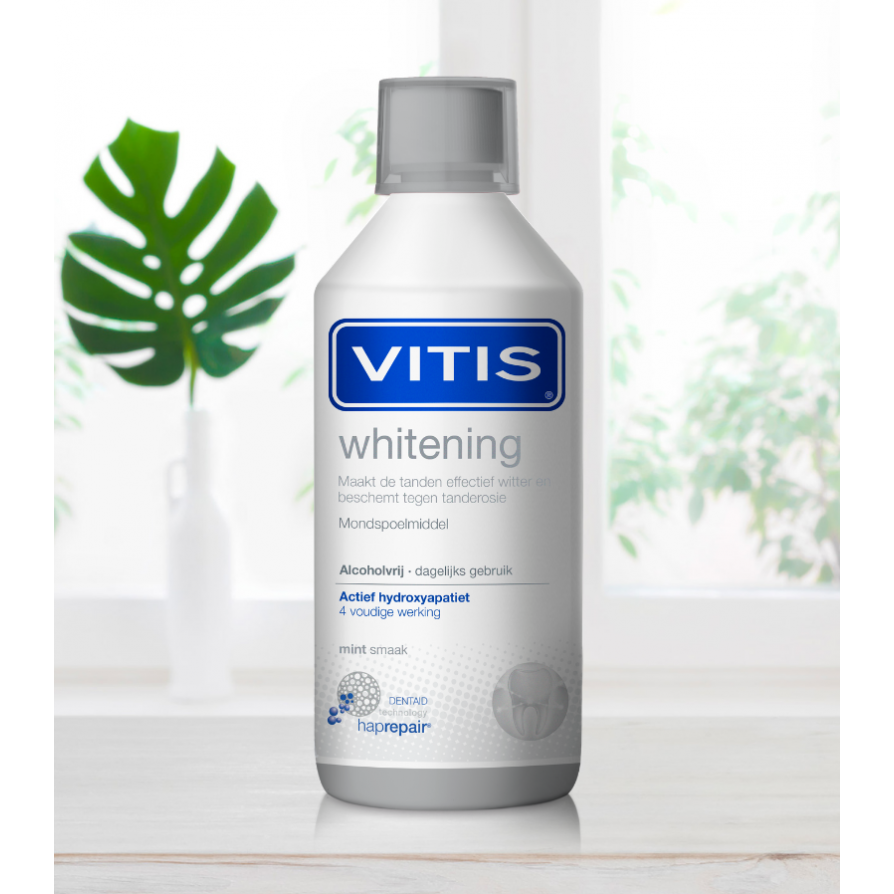 Vitis® Whitening Mondspoelmiddel met Haprepair technologie® (500 mL)-Dentaid-Sordent