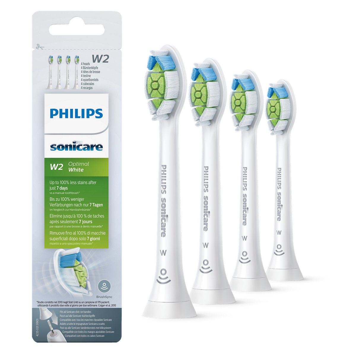 Sonicare Opzetborstels Optimal White Wit Hx6064/10 (4 st.)-Sonicare-Sordent