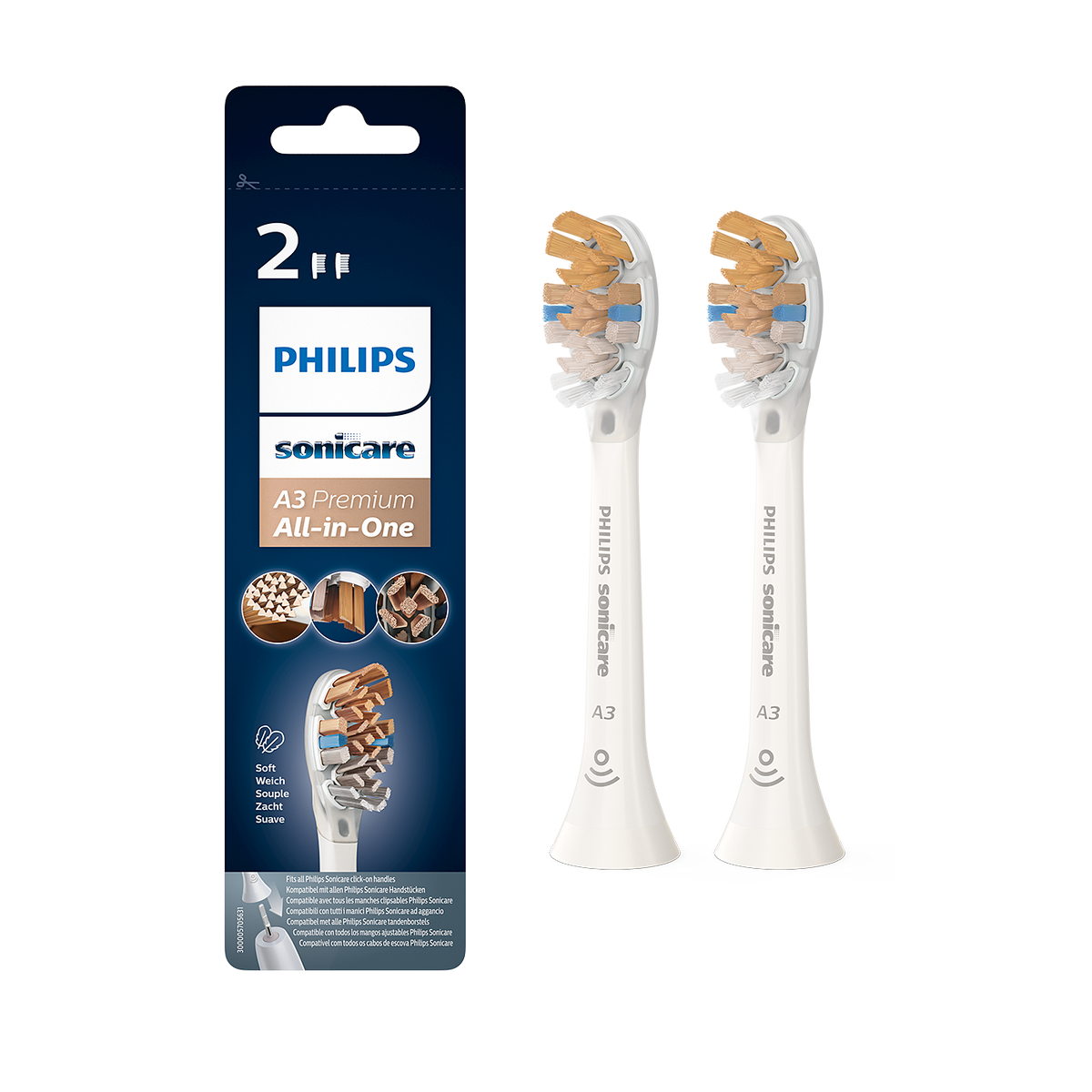 Sonicare Opzetborstels All-In-One - Div. Kleuren Hx9092 (2 st.)-Sonicare-Wit-Sordent