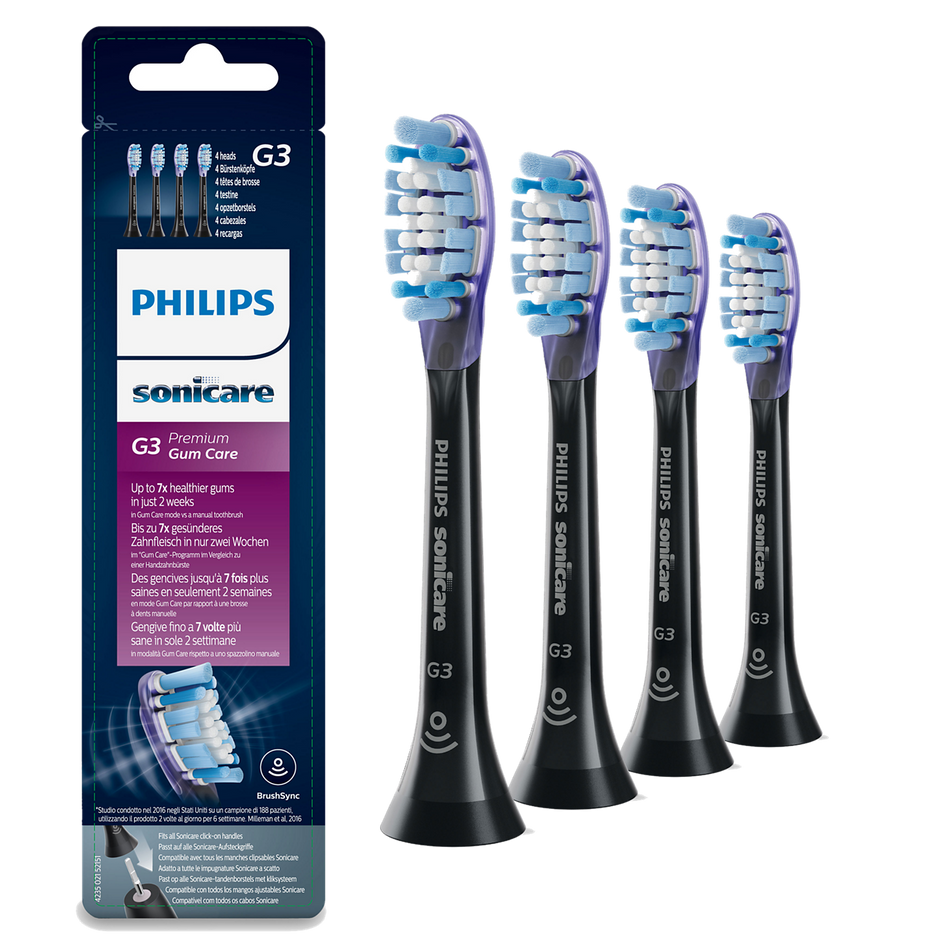 Sonicare Opzetborstels Premium Gum Zwart Hx9054/33 (4 st.)-Sonicare-Sordent