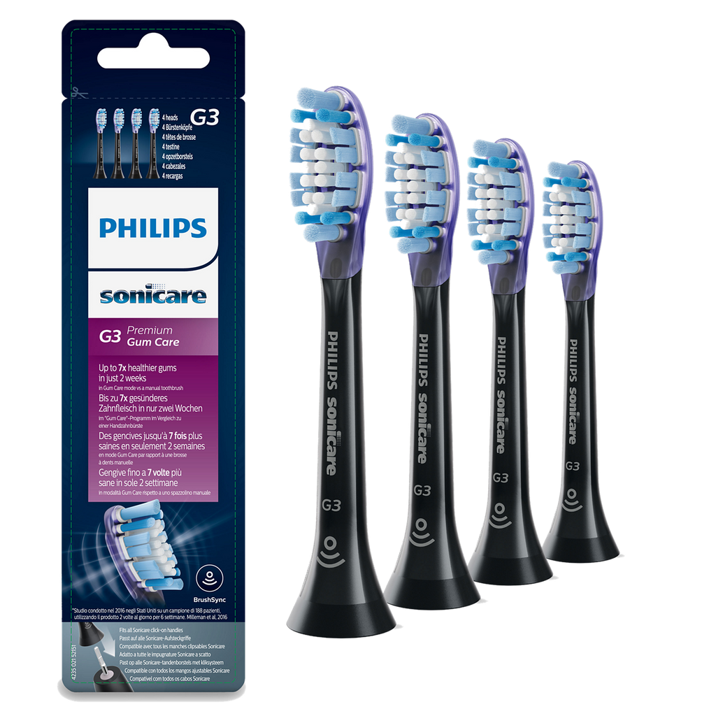 Sonicare Opzetborstels Premium Gum Zwart Hx9054/33 (4 st.)-Sonicare-Sordent