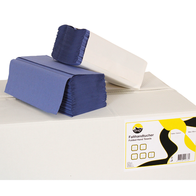 KURTT Papieren Handdoeken Blauw 2-laags 25x23 cm Z-Vouw (5000 st.)-KURTT-Sordent