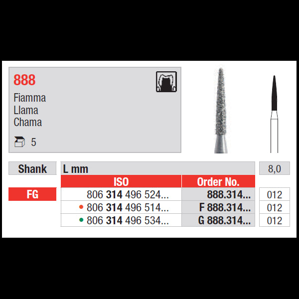 Edenta Diamantboor Taper bolle punt met geleidepen FG F 998.314.016 9 mm-Edenta-Sordent