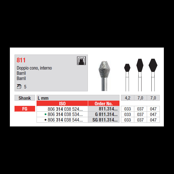 Edenta Diamantboor Barrel FG 811.314.037-Edenta-Sordent