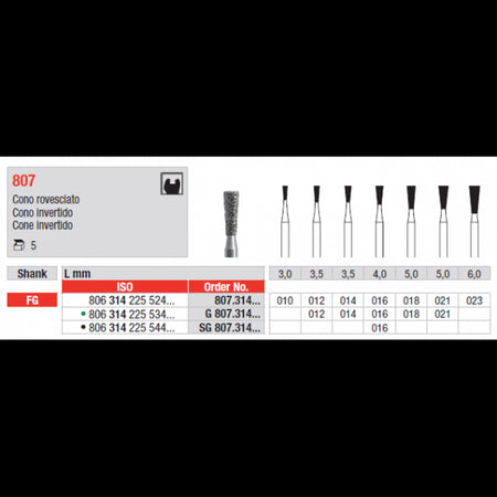 Edenta Diamantboor Omgekeerd Kegel FG G 807.314.012 3,5 mm-Edenta-Sordent