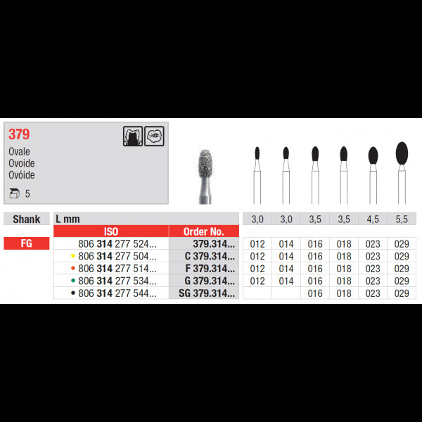 Edenta Fineerboor Eivormig FG UF 379.204.023 4,2 mm (5 st.)-Edenta-Sordent