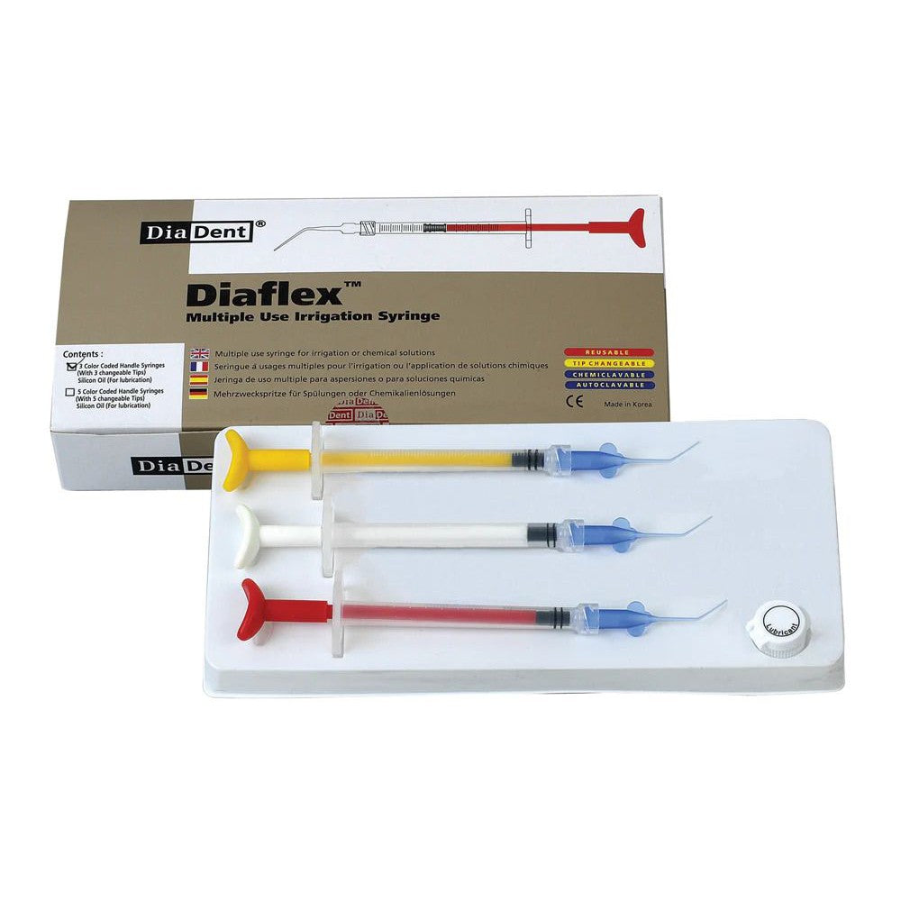 Diaflex™ Luer-lock irrigatiespuit (5,5 mL) + Tips-DiaDent-DiaFlex III-Sordent