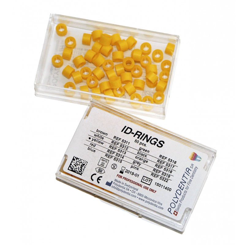 Polydentia ID-Rings 3mm Coderingsringen instrumenten (50 st.)-Polydentia-Geel-Sordent