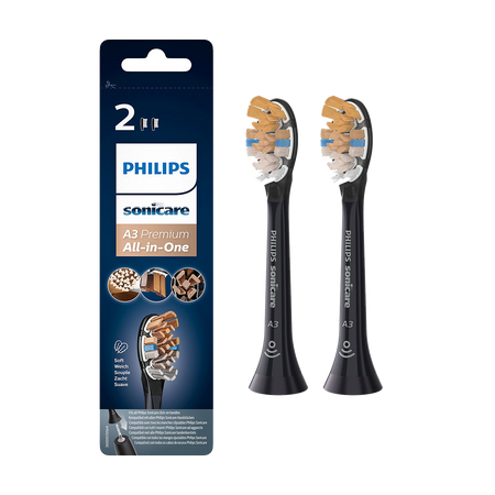 Sonicare Opzetborstels All-In-One - Div. Kleuren Hx9092 (2 st.)-Sonicare-Zwart-Sordent