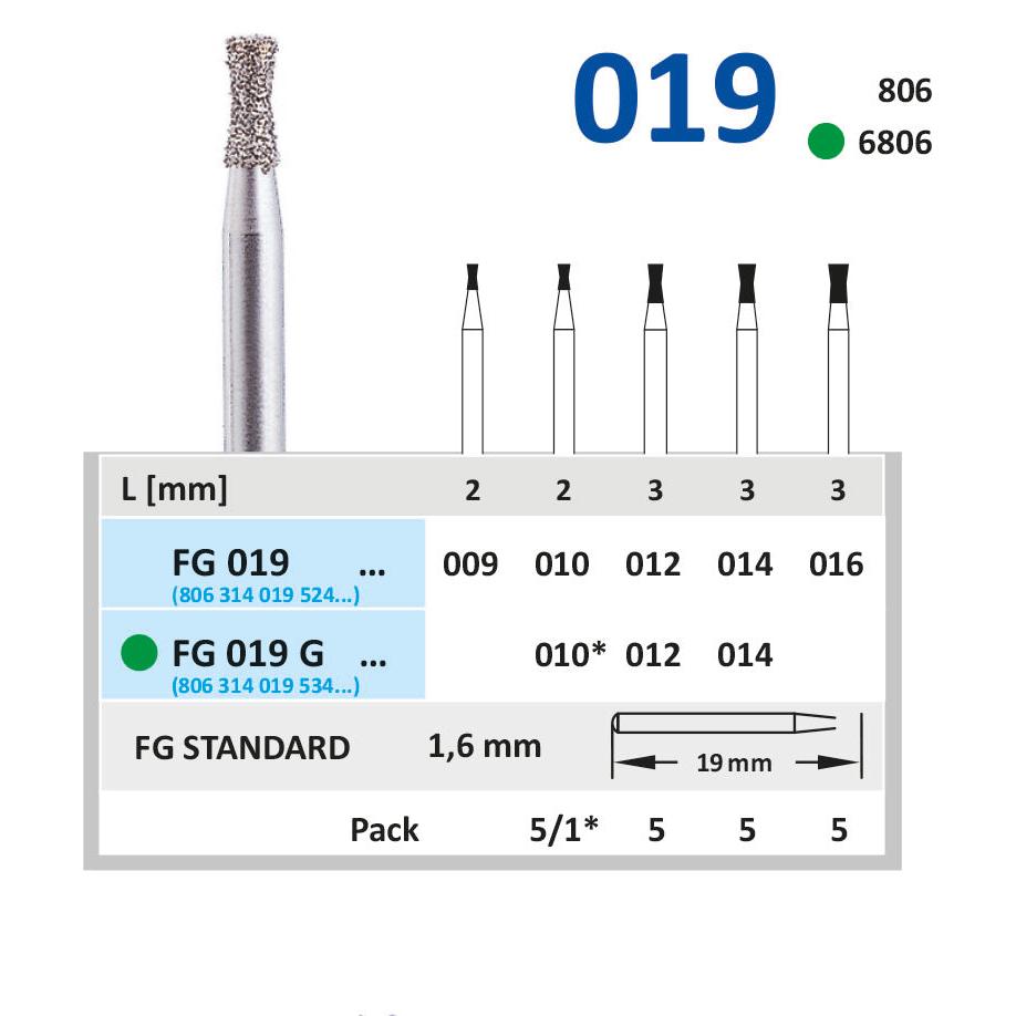 Horico Diamantboor Conisch FG 019 / 19 mm / 1,6 mm-Horico-Sordent