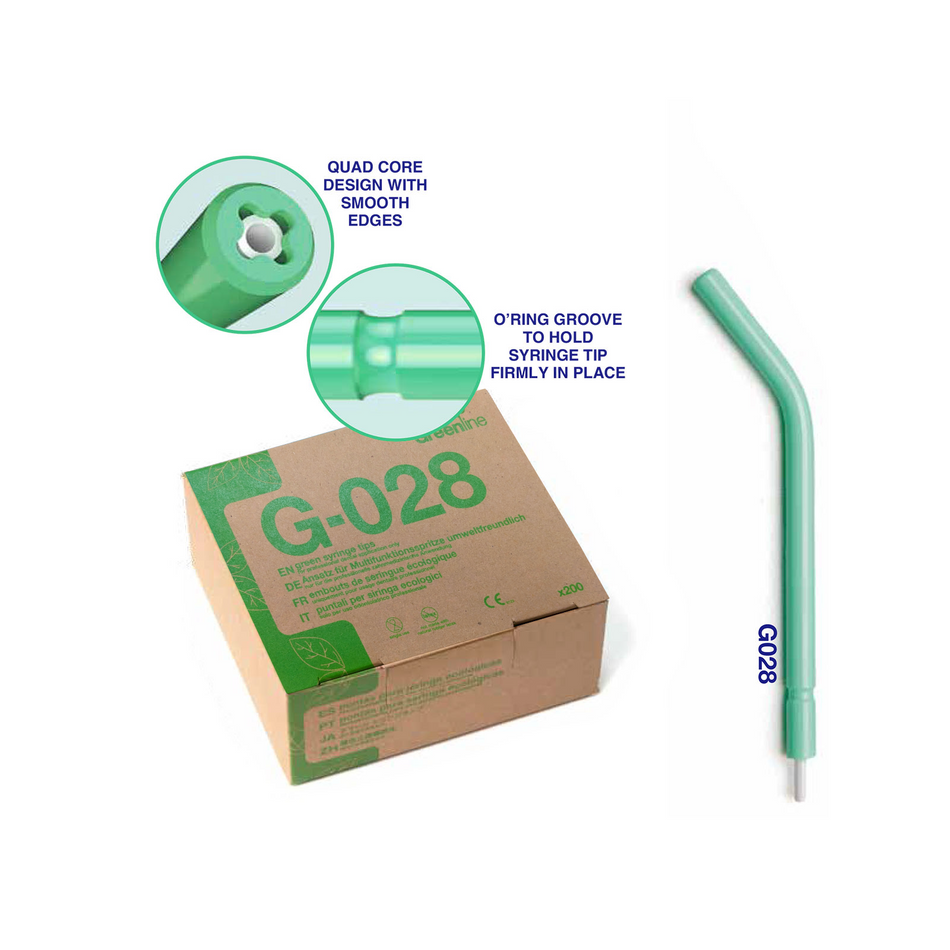 Premium Plus Greenline A Type Air Water Syringe Tips - Lang & Kort (200 st.)-Premium Plus-Kort-Sordent