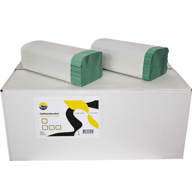KURTT Papieren Handdoeken Groen 1-laags 25x23 cm Z-Vouw (5000 st.)-KURTT-Sordent
