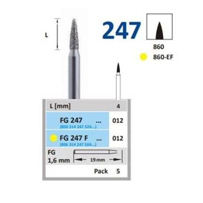 Horico Diamantboor Vlam Spits FG 247 / 19 mm / 1,6 mm-Horico-Extra Fijn-012-Sordent