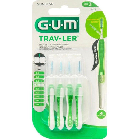 GUM® TRAV-LER® Interdentale Ragers - Groen 1,1 mm (4 st.)-GUM-Sordent