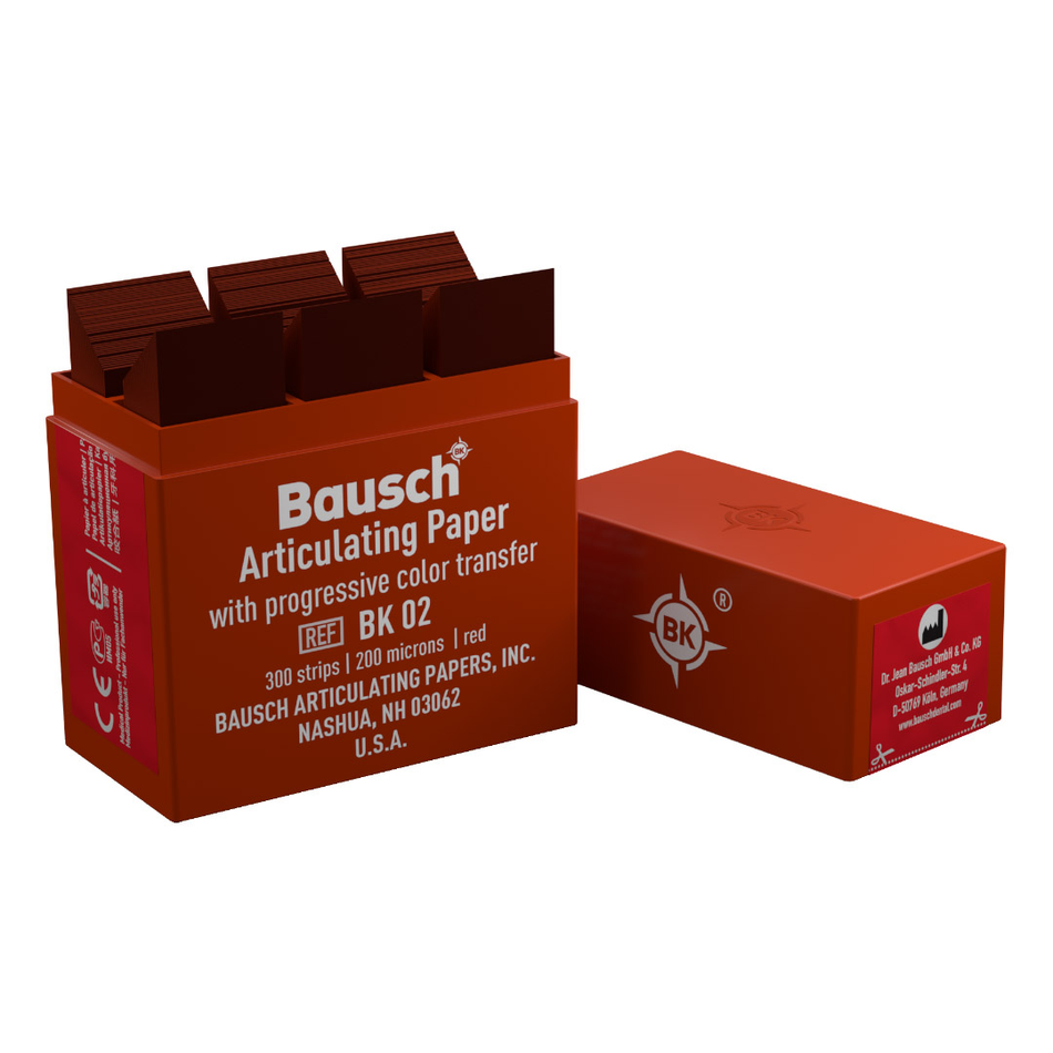 Bausch BK 02 - Articulatiepapier Casette - Rood - 200 µ - (300 st.)-Bausch-Sordent