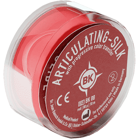 Bausch BK 08 - Articulatiepapier - Silk Rood - 16 mm - 80 µ - (10 m)-Bausch-Sordent