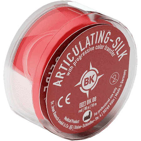 Bausch BK 08 - Articulatiepapier - Silk Rood - 16 mm - 80 µ - (10 m)-Bausch-Sordent