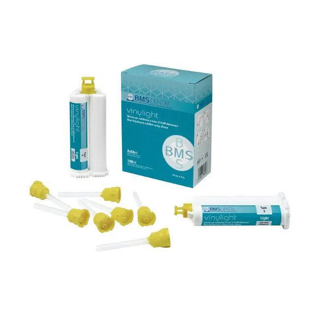 BMS VINYLIGHT: A-Silicon for 2nd Impression (2 Cartridges x 50 ml + 12 Mixer Probes)-Praktijkbenodigheden-BMS Dental-Sordent