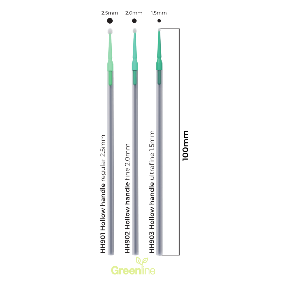 Premium Plus Greenline Hollow Handle Micro Applicators (100 st.)-Premium Plus-Sordent