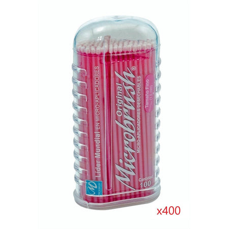 Young Innovations Microbrush Tube Applicators 1.5 mm - Div. Kleuren (4 x 100 st.)-Young Innovations-Fijn Roze-Sordent
