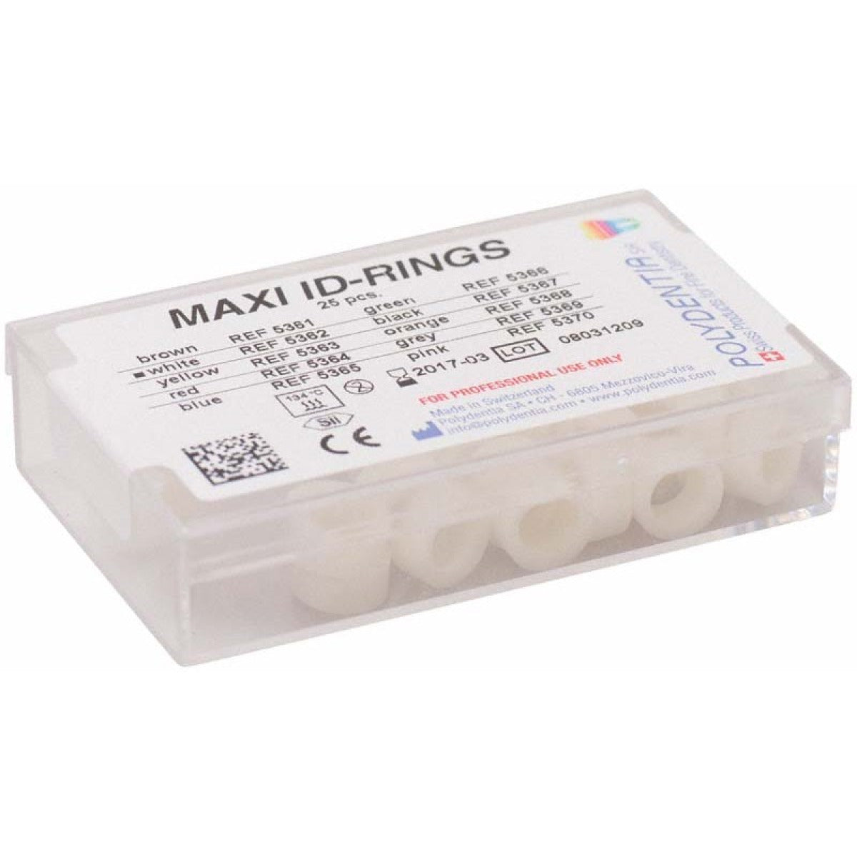 Polydentia Maxi ID-Rings 6mm Coderingsringen instrumenten (25 st.)-Polydentia-Wit-Sordent