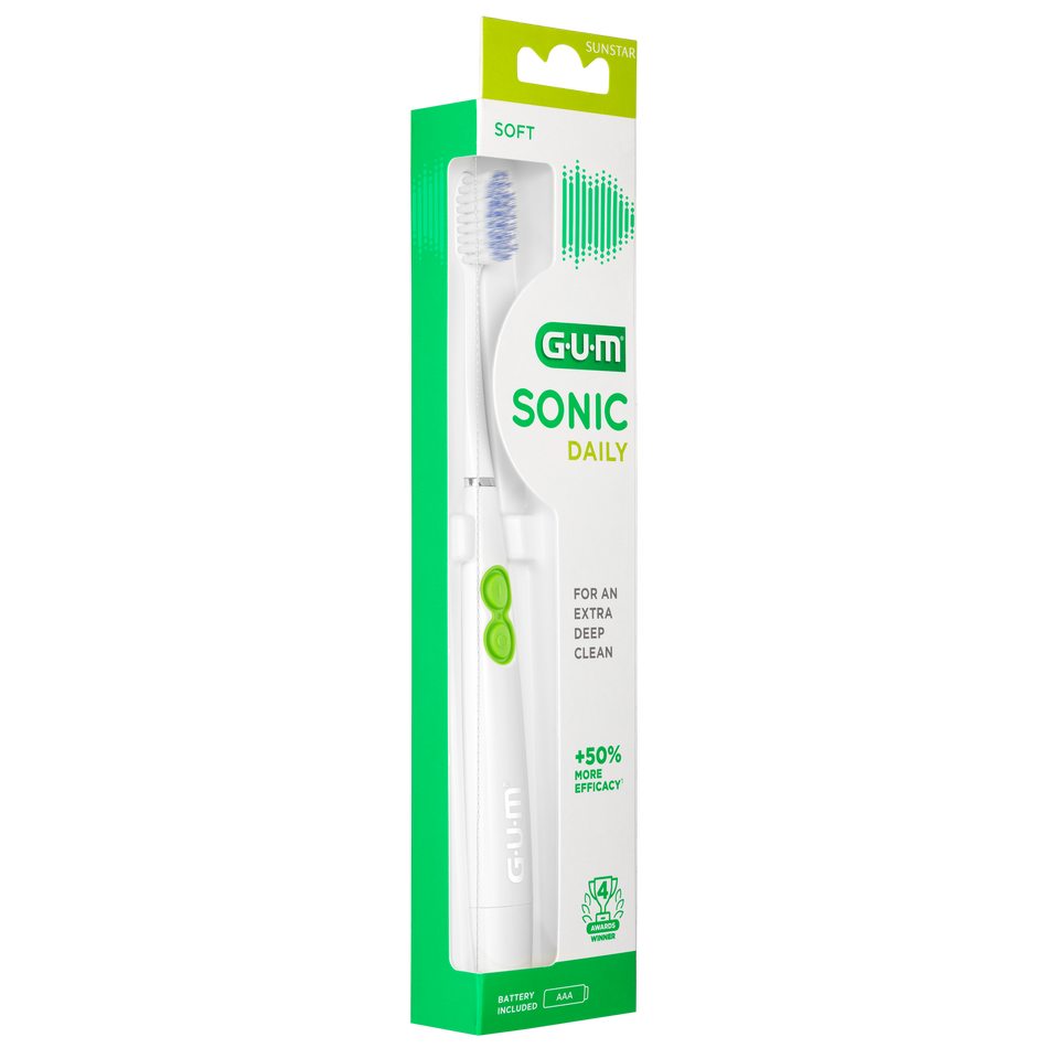GUM® SONIC DAILY batterij tandenborstel Zwart / Wit-GUM-Sordent