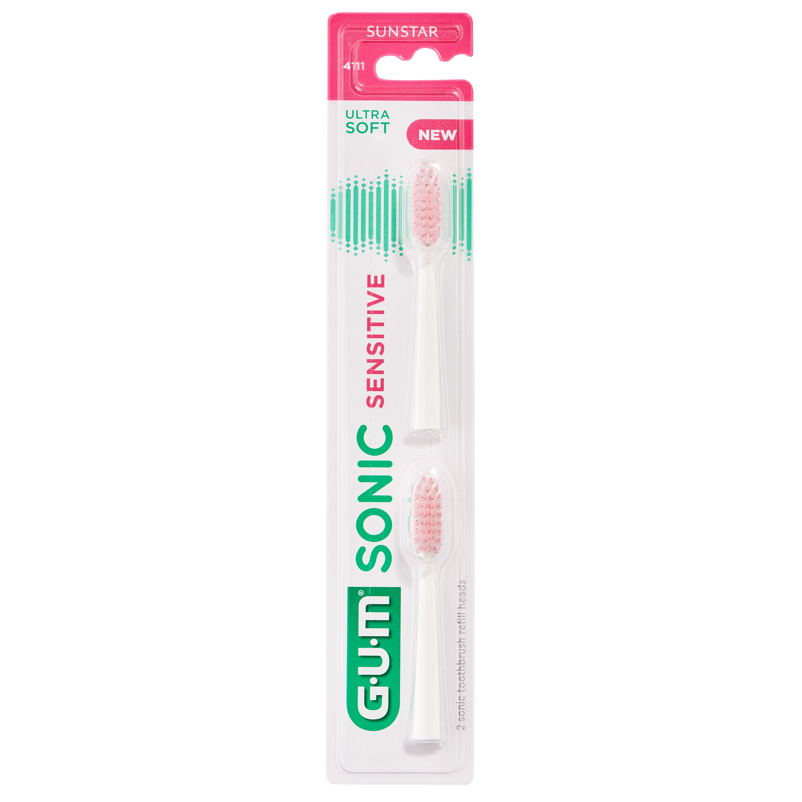 GUM® SONIC SENSITIVE tandenborstel opzetborstelborstels (2 st.)-GUM-Sordent