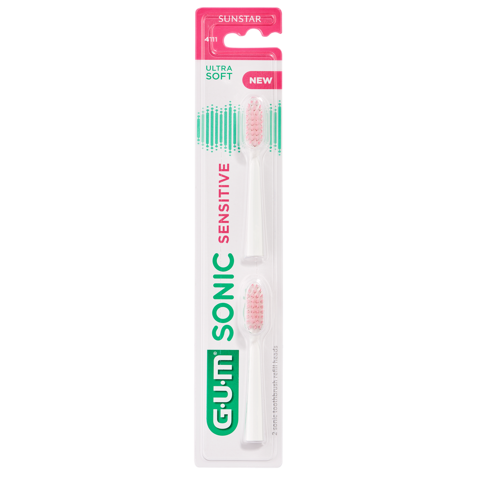 GUM® SONIC SENSITIVE tandenborstel opzetborstelborstels (2 st.)-GUM-Sordent