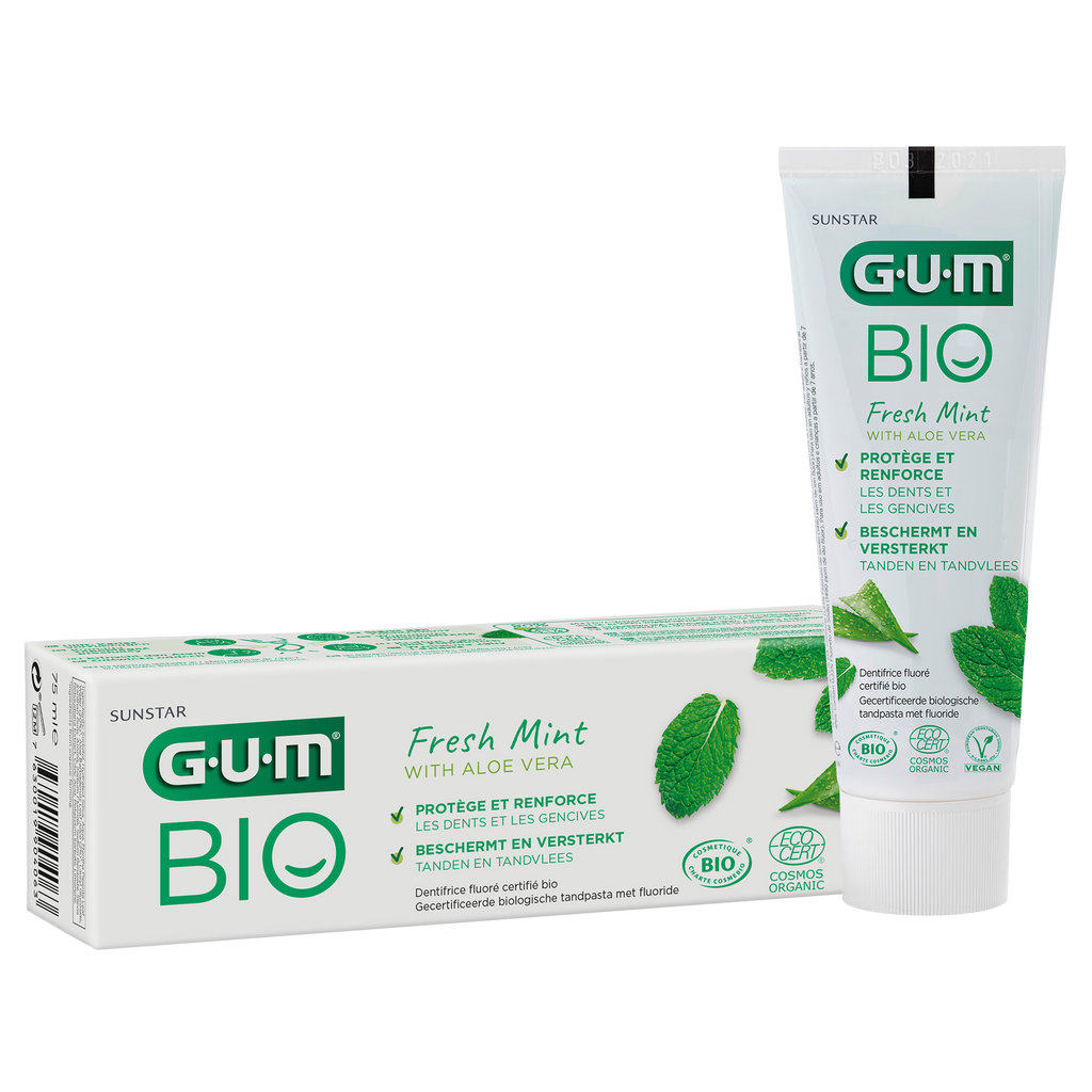 GUM® BIO Tandpasta - Fresh aloë vera en pepermunt (75 mL)-GUM-Sordent