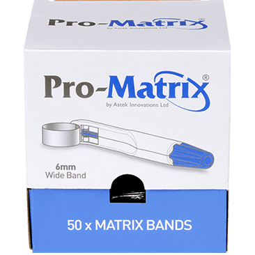 Pro-Matrix® Band - Gebogen / Recht - 4,5 / 6 mm. - (50 st.)-Astek-Recht-6 mm-Sordent