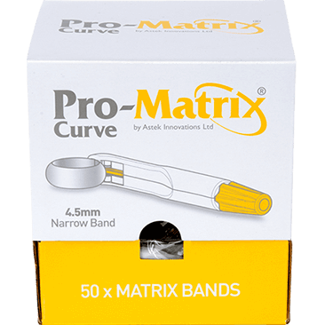 Pro-Matrix® Band - Gebogen / Recht - 4,5 / 6 mm. - (50 st.)-Astek-Gebogen-4,5 mm-Sordent