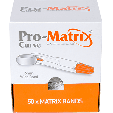 Pro-Matrix® Band - Gebogen / Recht - 4,5 / 6 mm. - (50 st.)-Astek-Gebogen-6 mm-Sordent