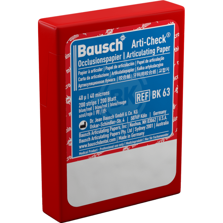Bausch BK 63 - Arti-Check® - PreCut Box Blauw/Rood - 40 µ - (200 st.)-Bausch-Sordent