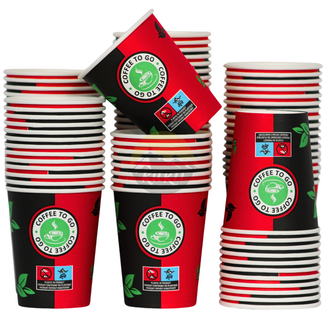 KURTT Koffiebekers Rood To Go Karton 300 mL / 12 oz (1000 st.)-Drinkbekers-KURTT-Sordent