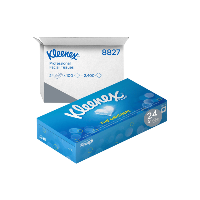 Kleenex® Facial Tissues 2-Laags 20.6x20 cm (24 x 100 st.=2400 st.)