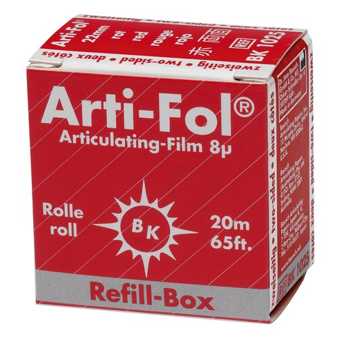 Bausch BK 1025 - Arti-Fol® Dubbelzijdig Rood 22mm - 8 µ - (20 m)-Bausch-Sordent