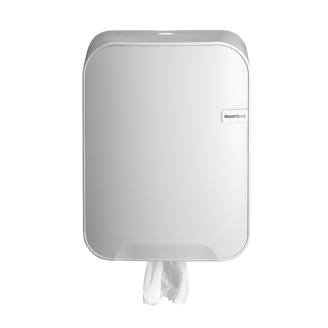 QuartzLine Poetsrol Dispenser Midi Universeel Centerfeed - Wit/Zwart/Zilver-QuartzLine-Wit-Sordent